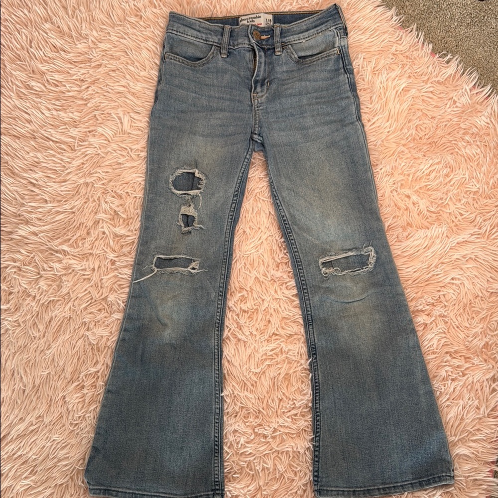 Abercrombie Kids Blue Flare Wide Leg Jeans